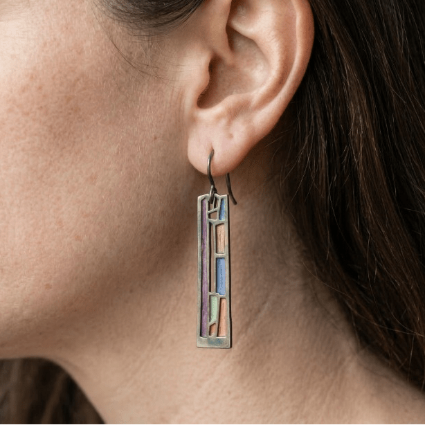 Boucles d'oreilles Argent Colorées Vintage
