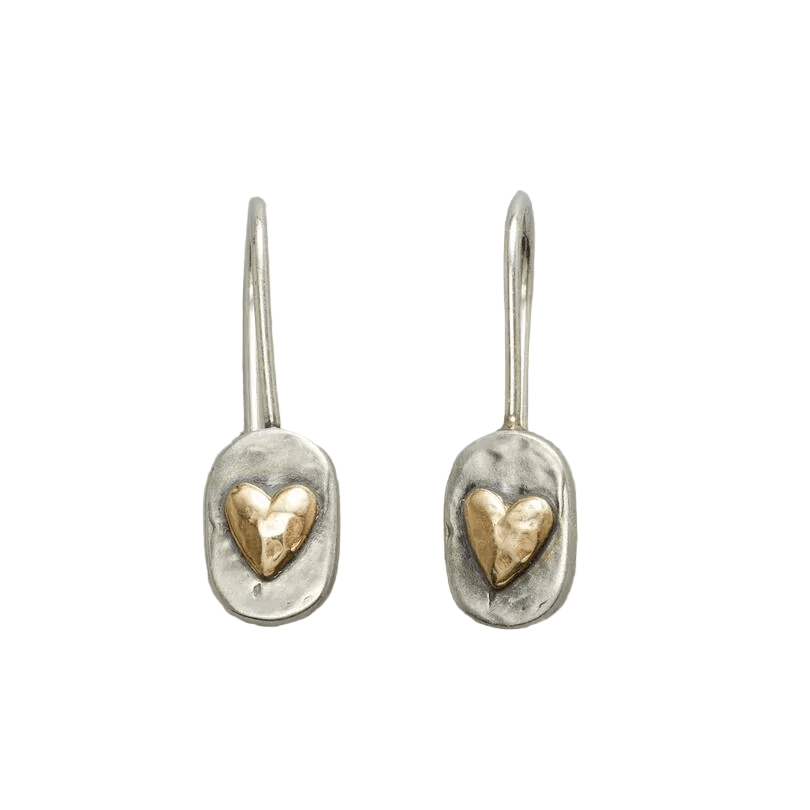 Boucles d'oreilles Cœur en Argent et Or