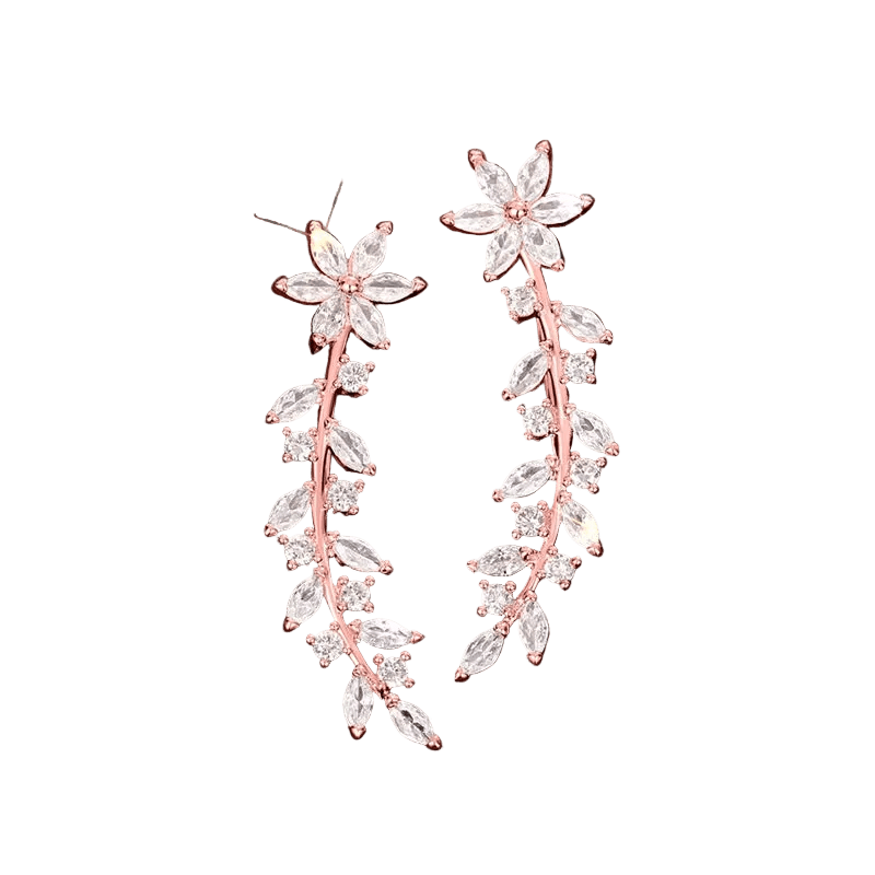 Boucles d'oreilles élégantes en forme de fleur