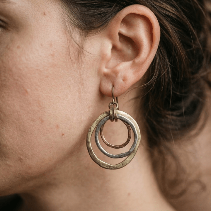 Boucles d'oreilles Vintage Or et Argent