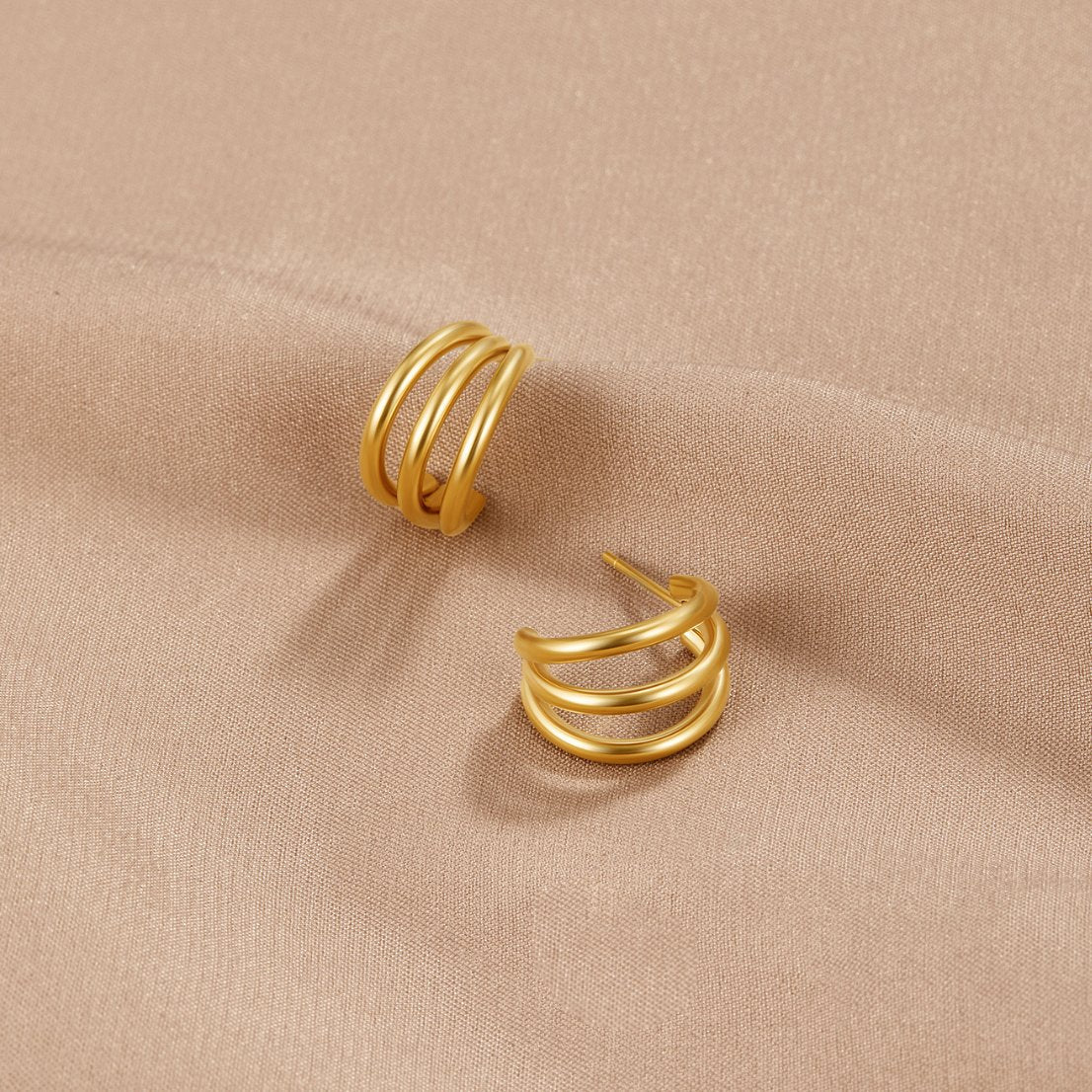 Ana Boucles d'oreilles triple or