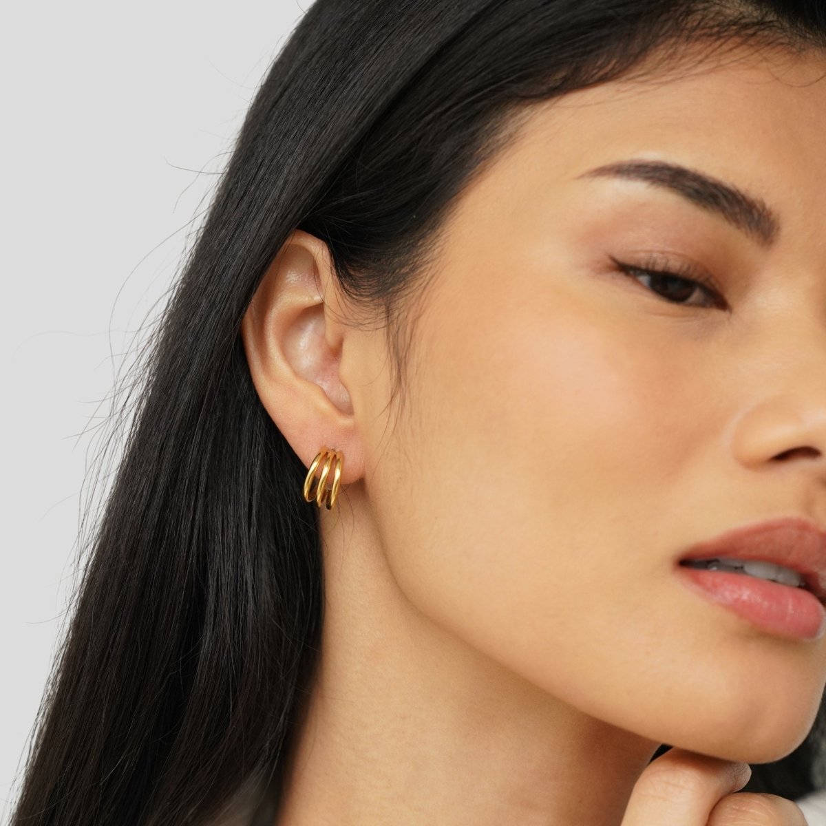 Ana Boucles d'oreilles triple or