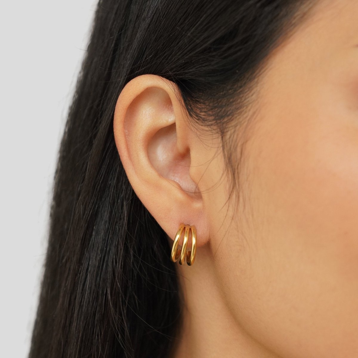 Ana Boucles d'oreilles triple or
