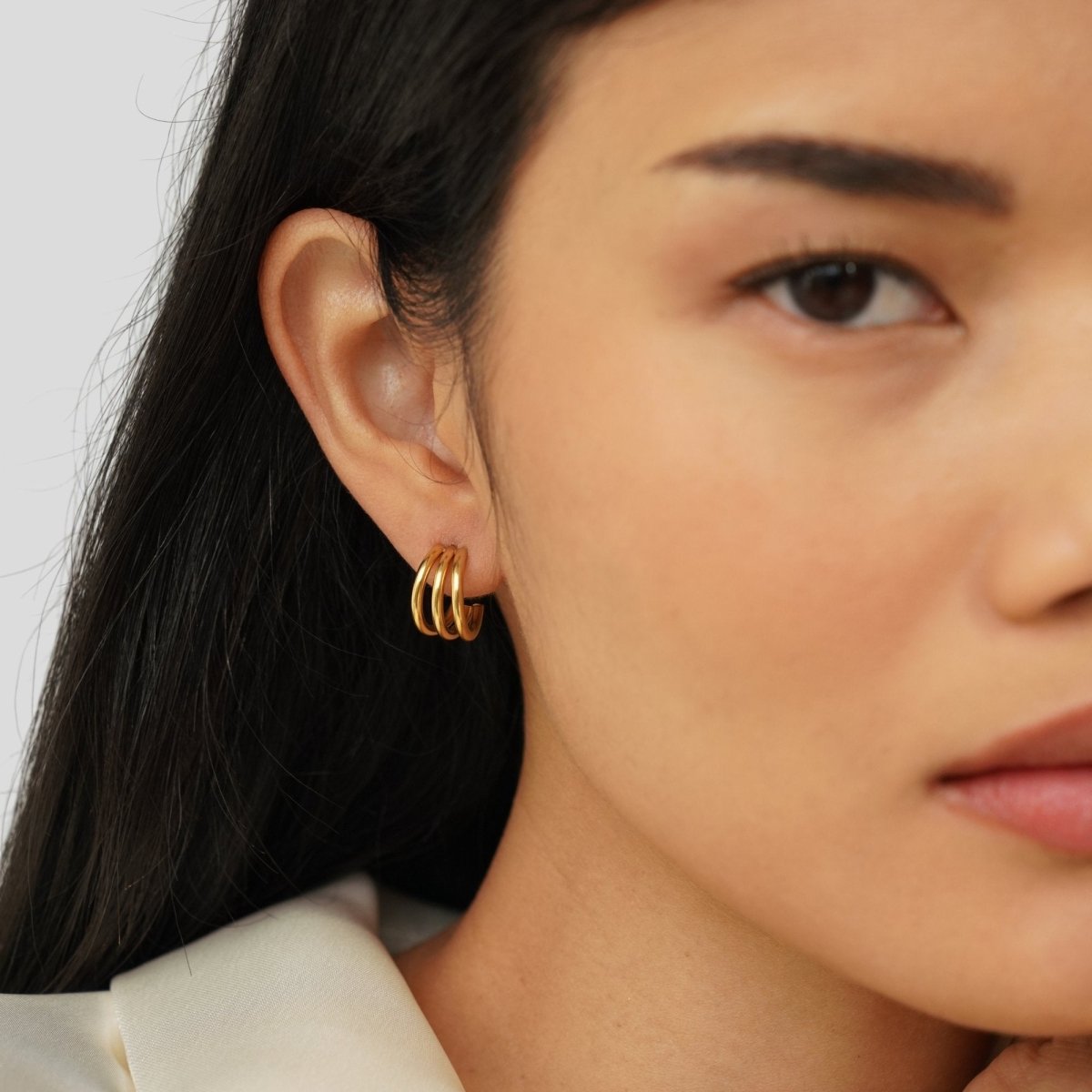 Ana Boucles d'oreilles triple or