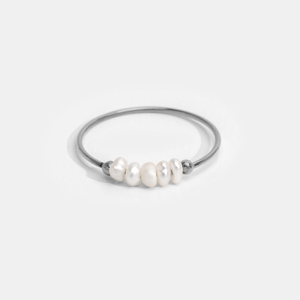 Bague argent classique perles d'eau douce