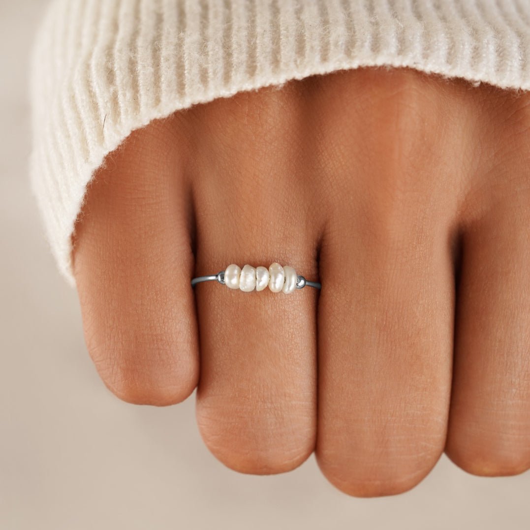 Bague argent classique perles d'eau douce