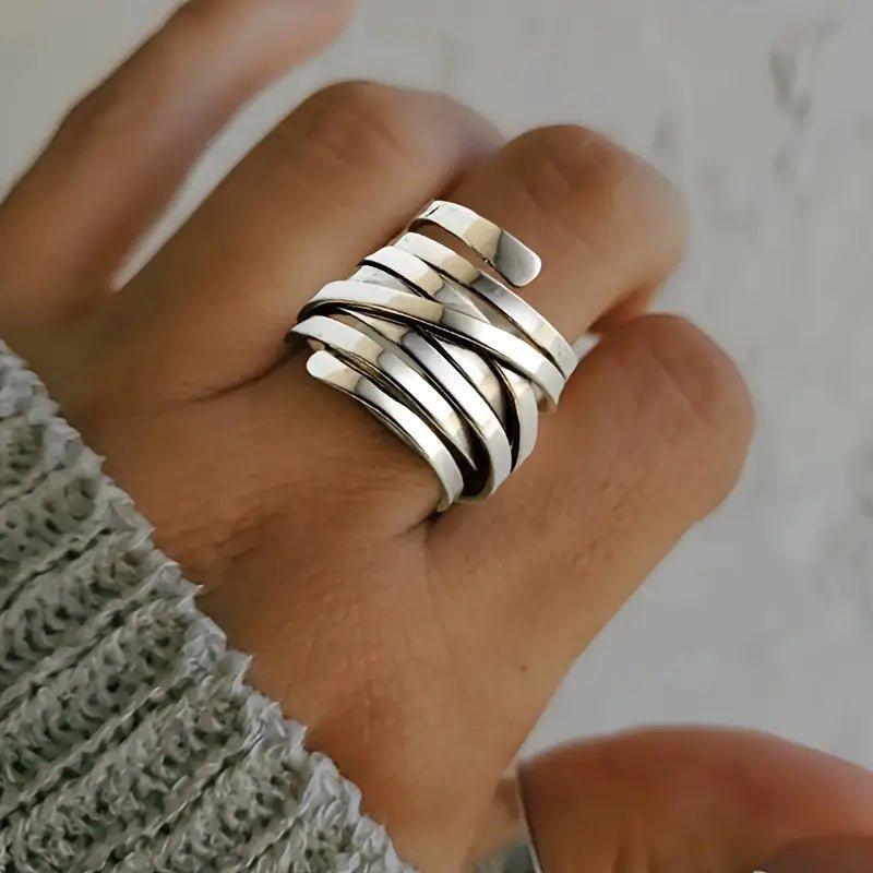 Bliss - Bague argent vintage multi-rangs