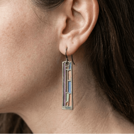 Boucles d'oreilles Argent Colorées Vintage