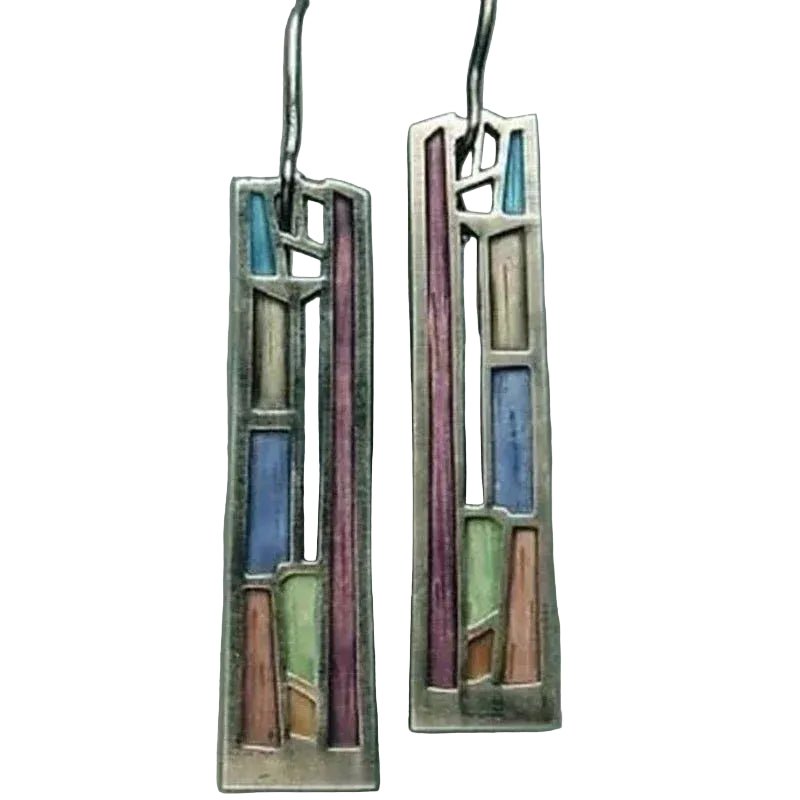 Boucles d'oreilles Argent Colorées Vintage