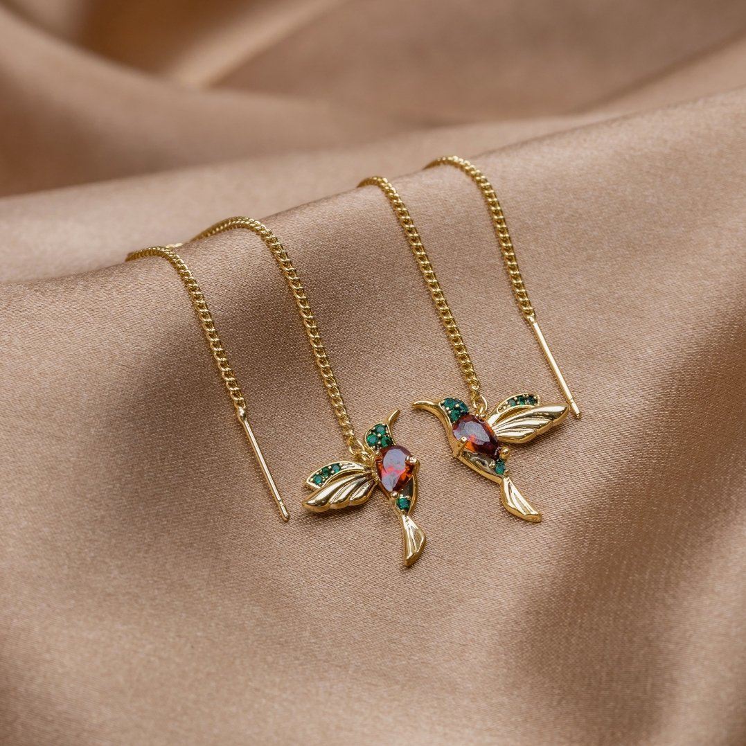 Boucles d'oreilles colibri élégantes