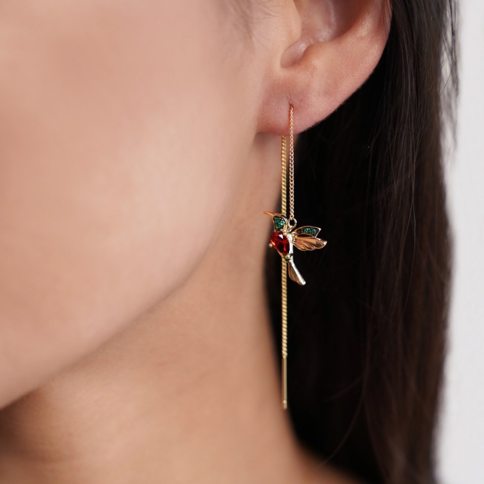 Boucles d'oreilles colibri élégantes