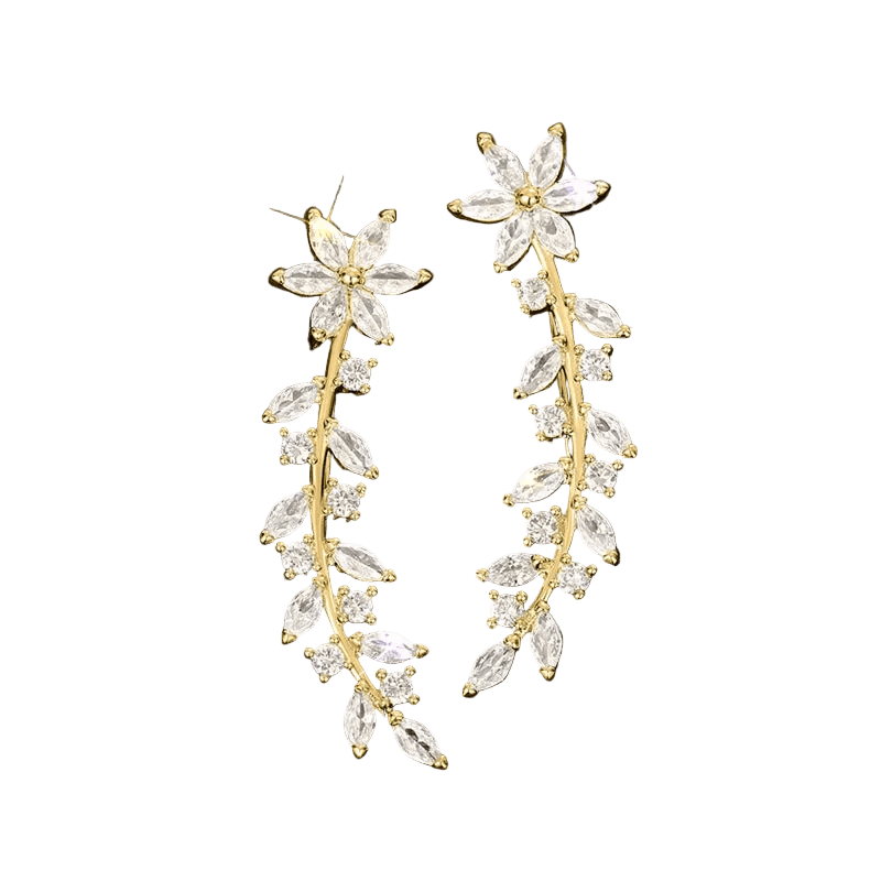 Boucles d'oreilles élégantes en forme de fleur