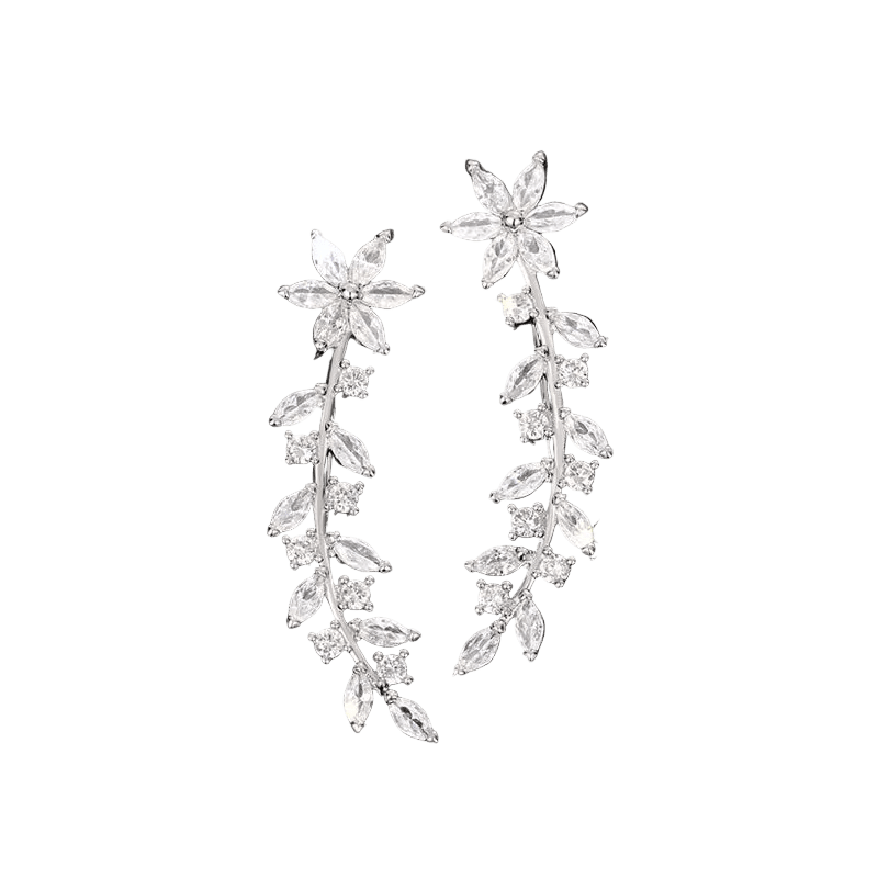 Boucles d'oreilles élégantes en forme de fleur