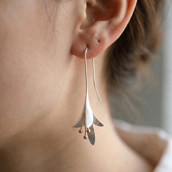 Boucles d'oreilles Fleurs Argent Élégantes