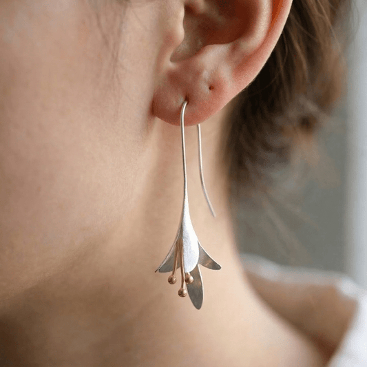 Boucles d'oreilles Fleurs Argent Élégantes