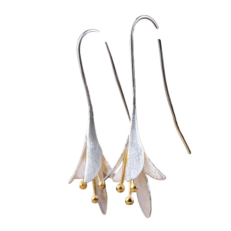 Boucles d'oreilles Fleurs Argent Élégantes