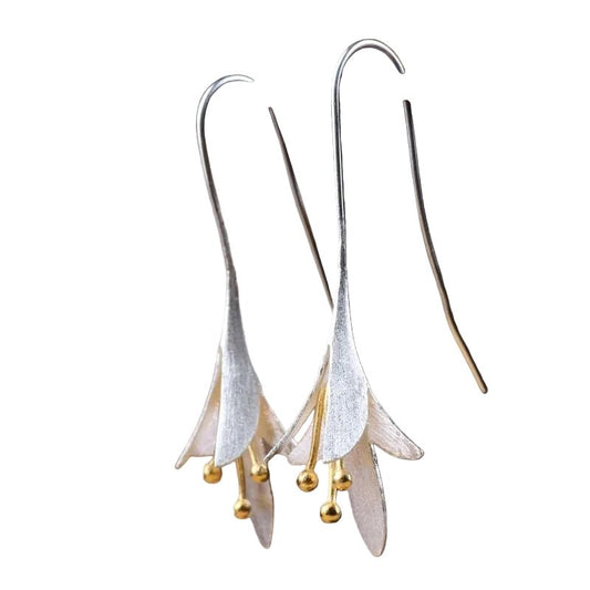 Boucles d'oreilles Fleurs Argent Élégantes