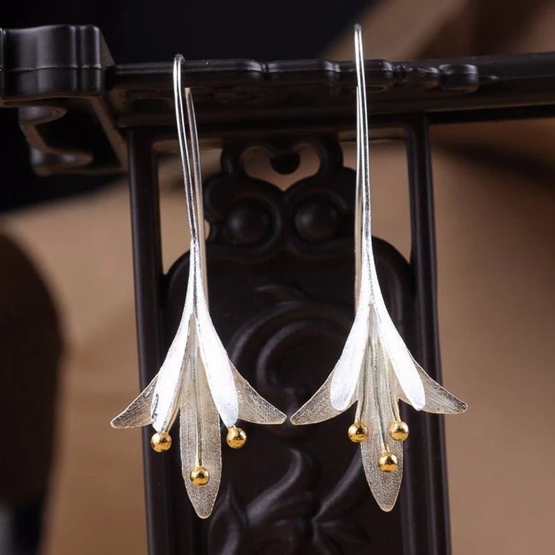 Boucles d'oreilles Fleurs Argent Élégantes
