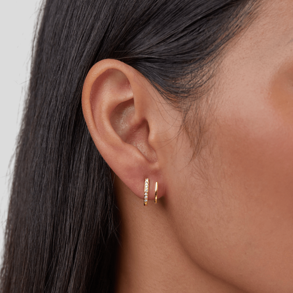 Boucles d'oreilles griffe or & cristal