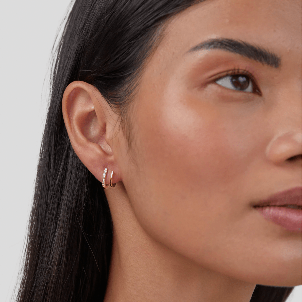 Boucles d'oreilles griffe or & cristal