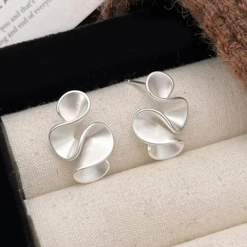Boucles d'oreilles Puces Fleurs Argent Massif Or 18K