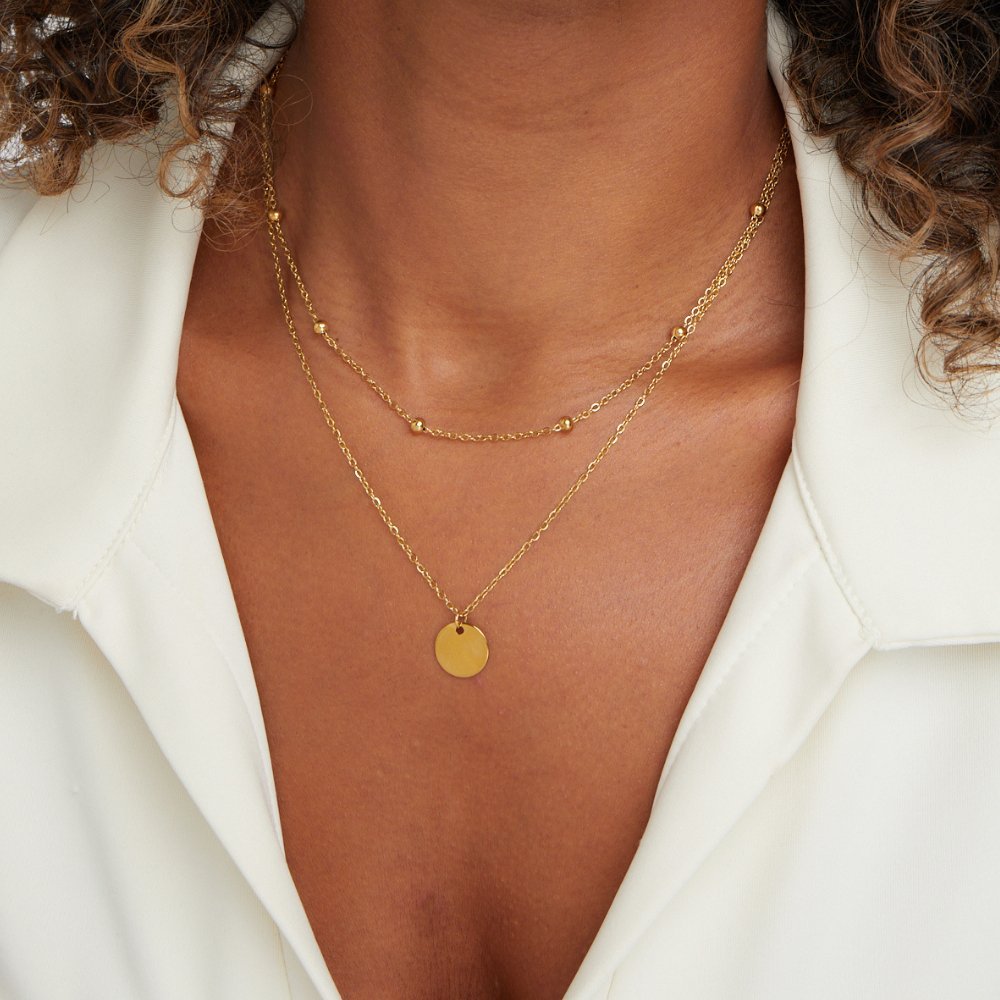 Collier plaques empilées
