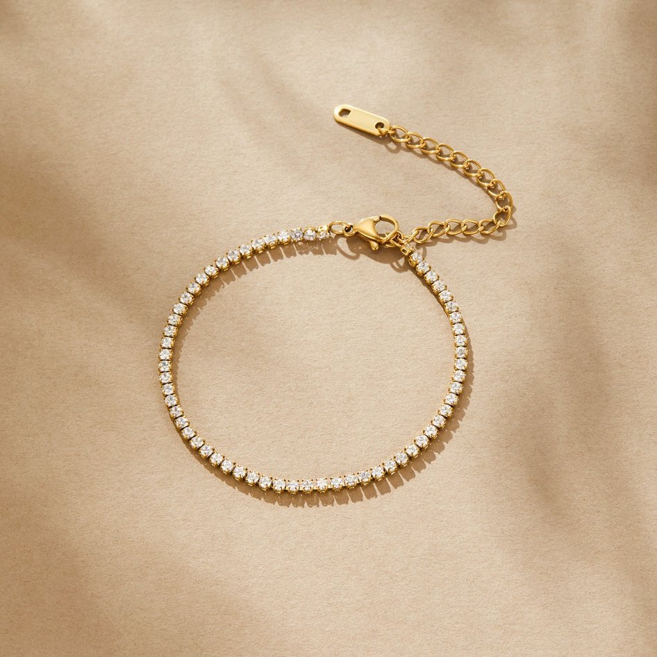 Cordelia Bracelet tennis doré