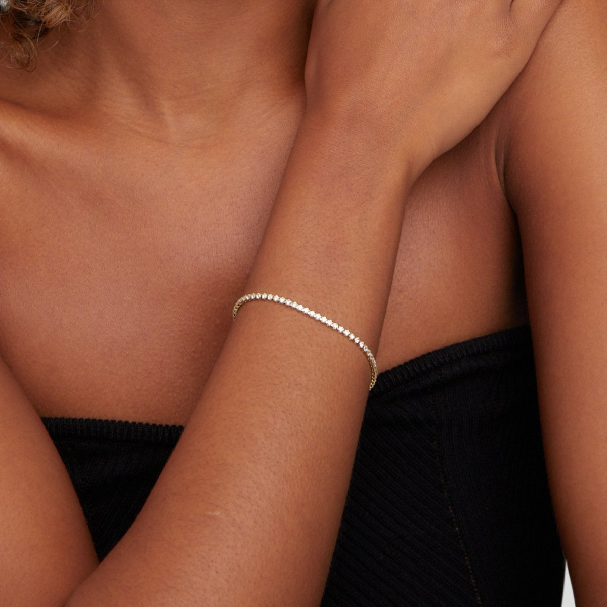 Cordelia Bracelet tennis doré