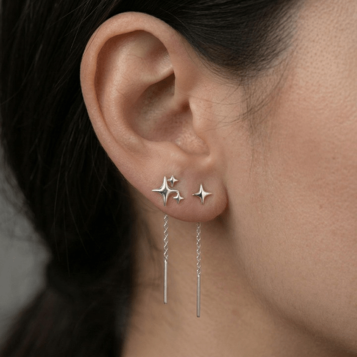 Magnifique boucle d'oreille en forme d'étoile