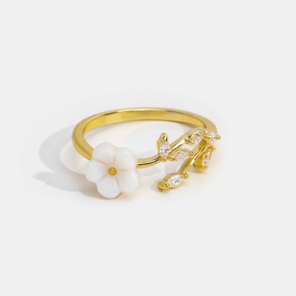Rise - Bague fleur blanche