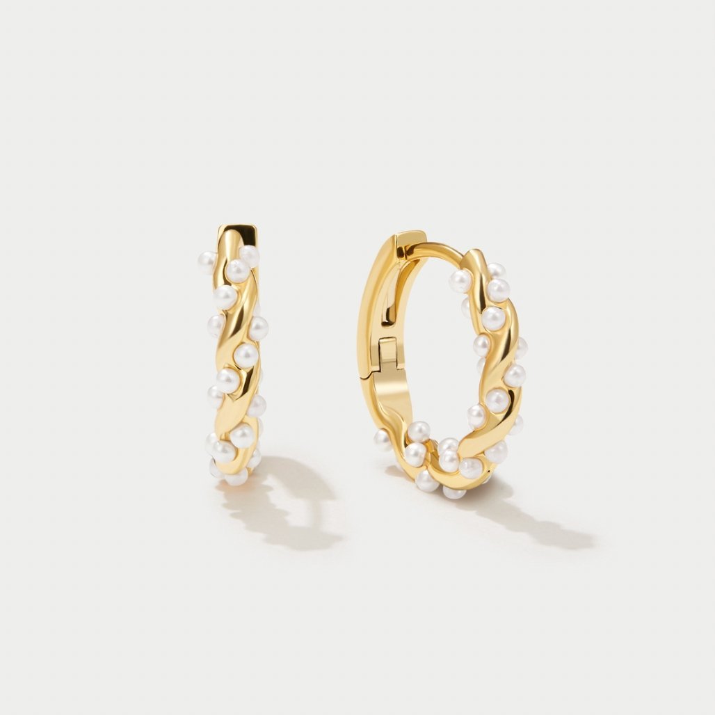 Vale Boucles d'oreilles créoles perles