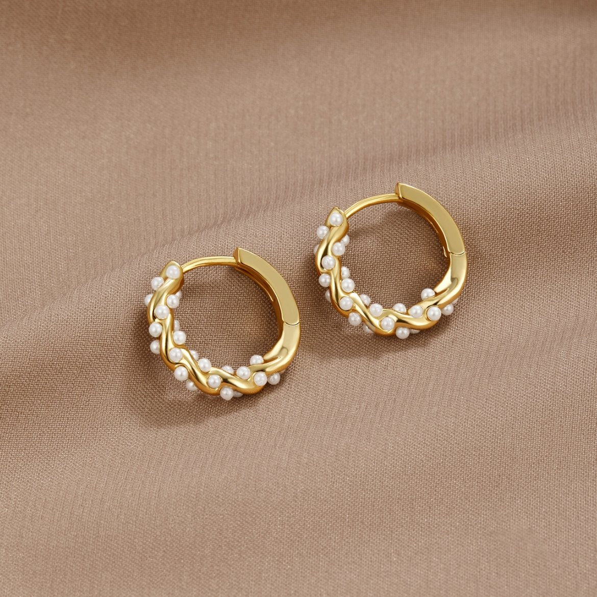 Vale Boucles d'oreilles créoles perles