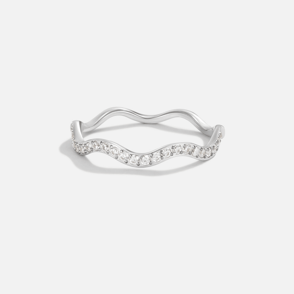 Zenya Bague ondulée cristal & argent